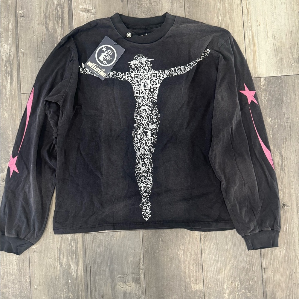 *SOLD* Hellstar QR Code Christ Long Sleeve Tee Medium WITH SCANNABLE NFC